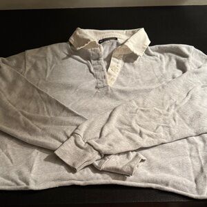 Brandy Melville cropped rolled edge Gray Polo